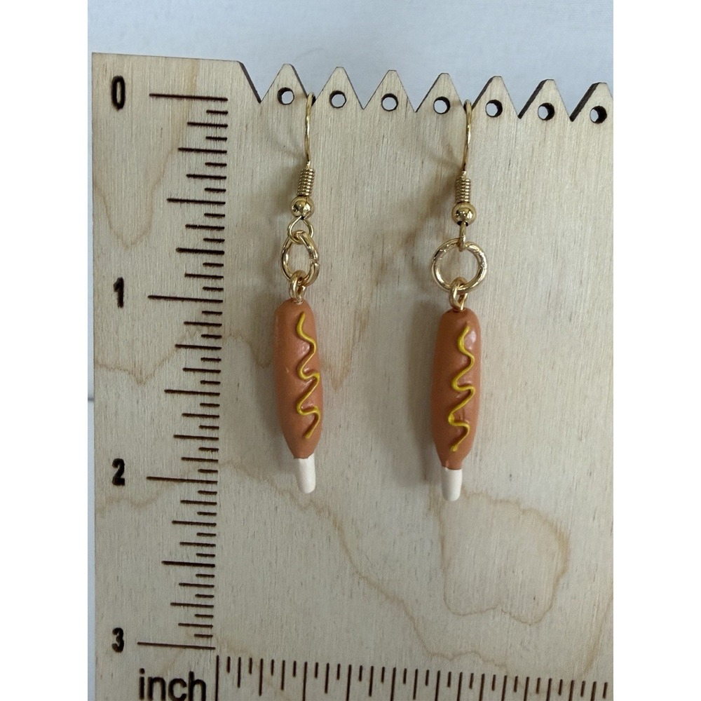 Corn Dog Earrings - Fair Earrings -‎ Food Earrings - Mustard